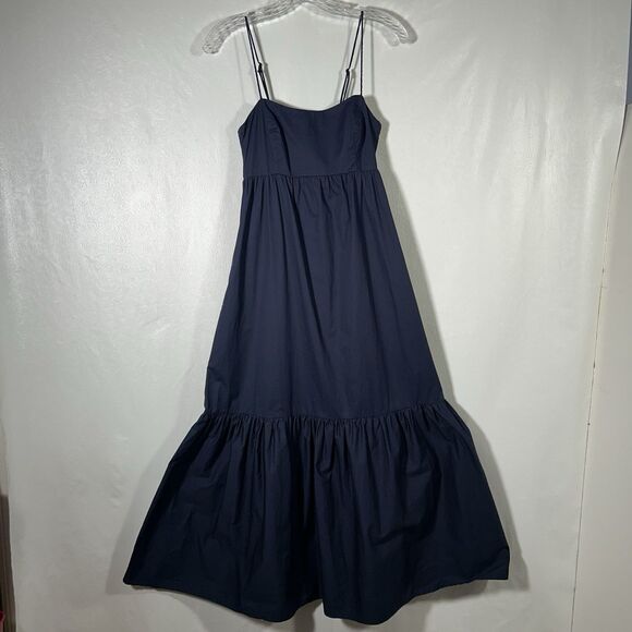Xirena Freya Camisole Midi Tiered Dress Sz XS Cotton Midnight Blue Pockets Boho - Picture 4 of 16